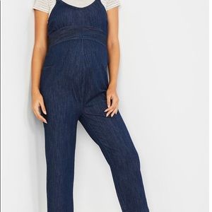 Maternity Tie-Front Wide Leg Overall